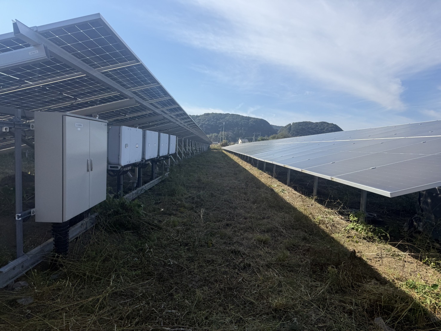茨城県太陽光発電所 除草作業後